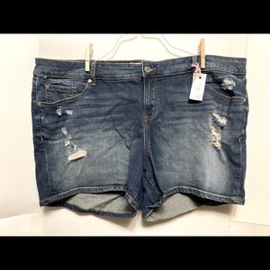 Torrid Blue Jean Shorts with distressed rips